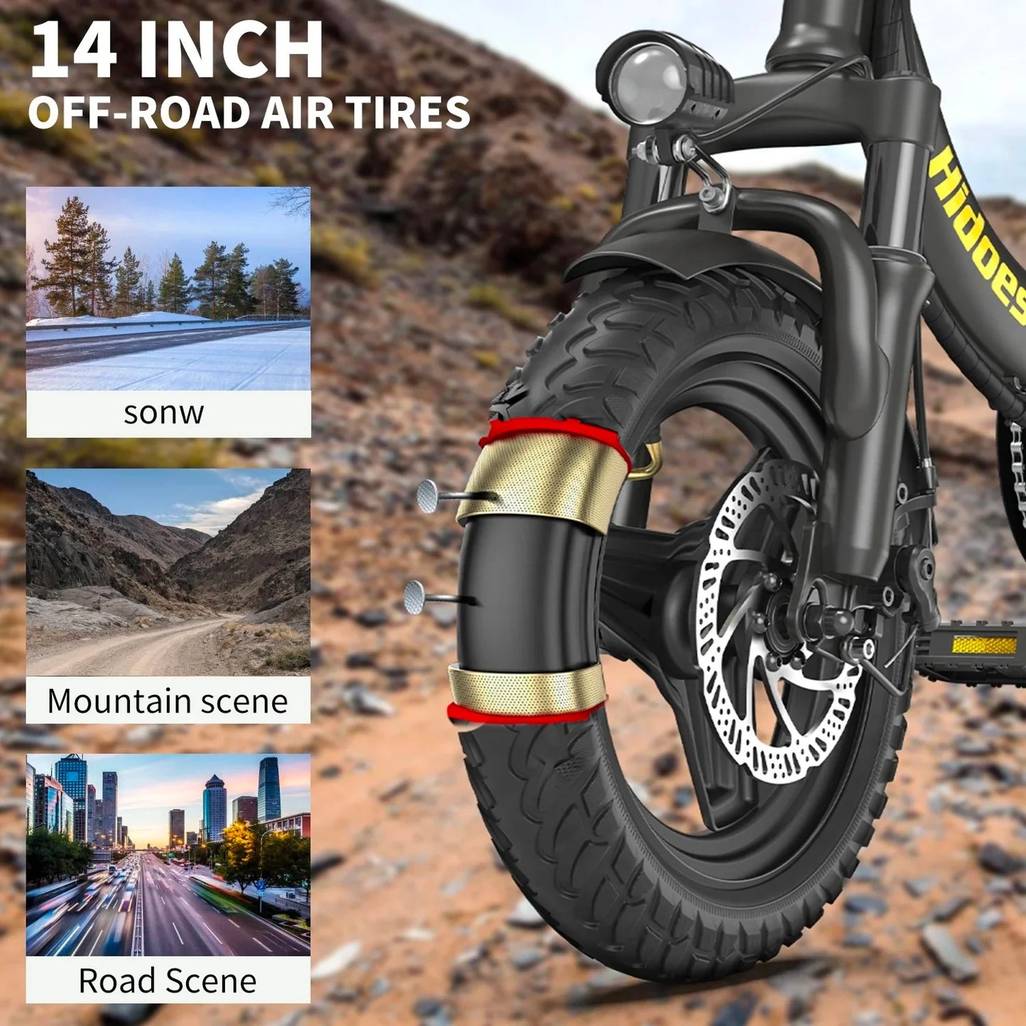 Hidoes C5 14" E-Bike 36V 10.4Ah 350W, 25KM/H, 28KM Range (NEW)