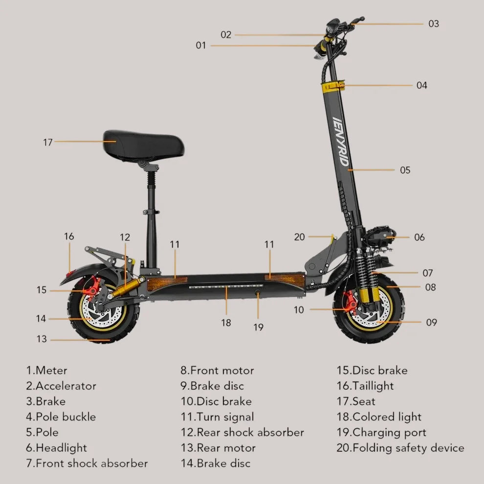 iENYRID ES60 48V/23Ah 2400W Electric Scooter