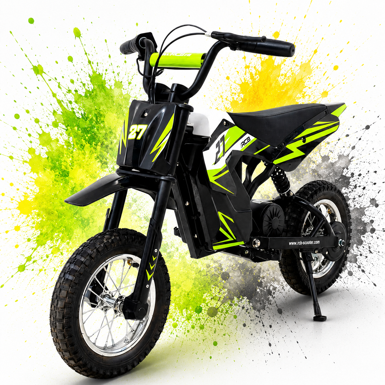 RCB R9X Kids Electric Motorbike 36V 4Ah Ride On Motorcycle 15.5 MPH 12" Pneumatic Tyres – Blue, Red & Green