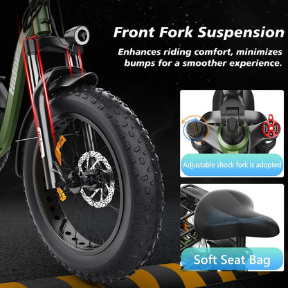 Hidoes ET1 Electric Bike - 20" Cargo Electric Tricycle