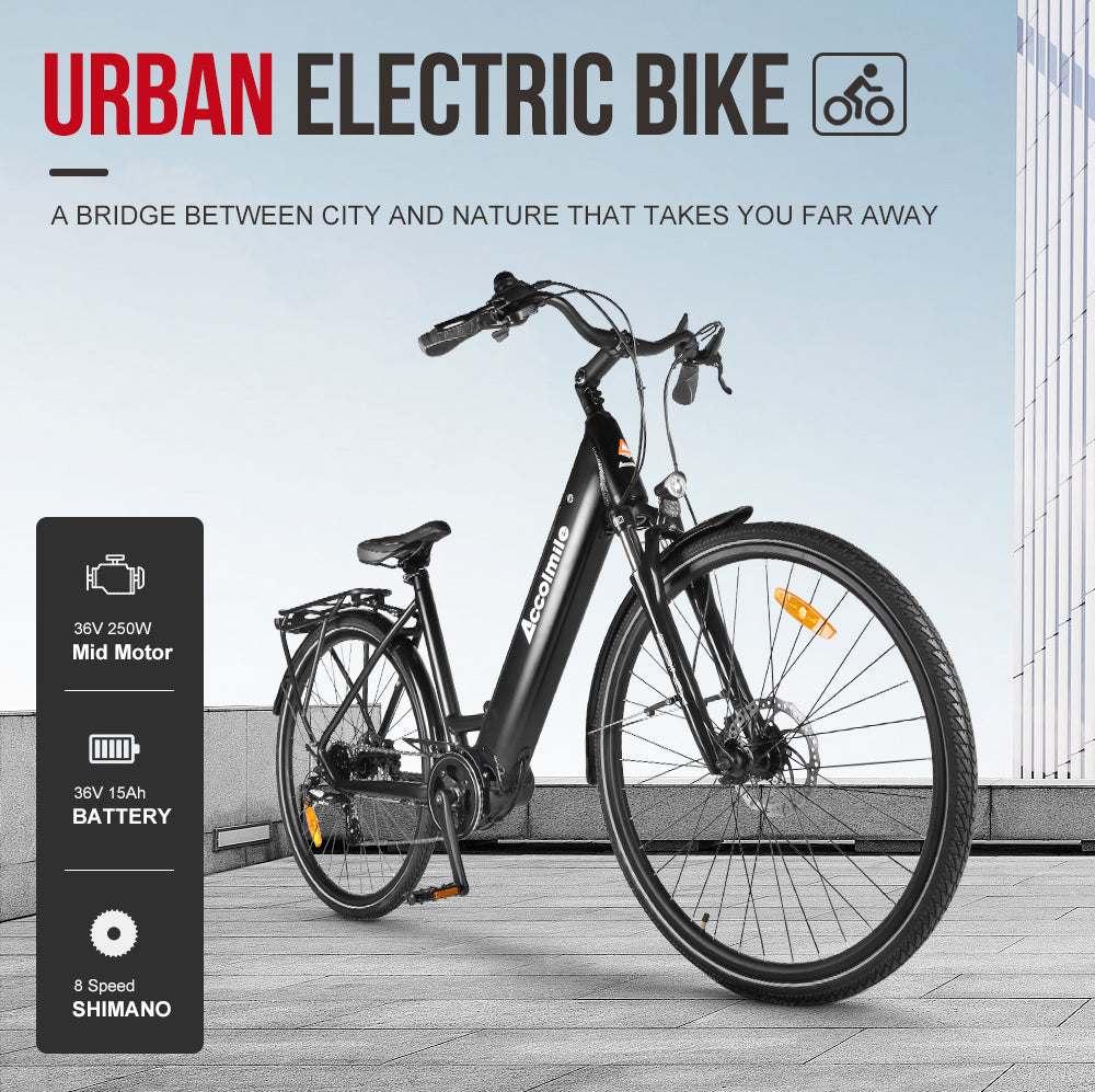 Accolmile Antelope 250W 36V 700C eCITY Bike with Bafang M200 Mid Drive