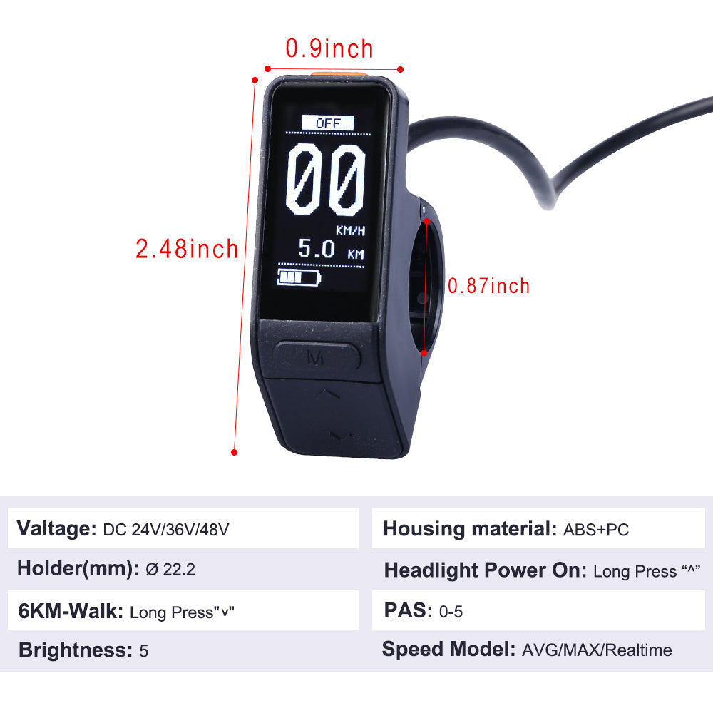 UART Protocol SW102 Mini Display for Bafang eBike Kits