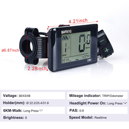 Bafang C961 UARTbus LCD Display for eBike Mid Moter Conversion