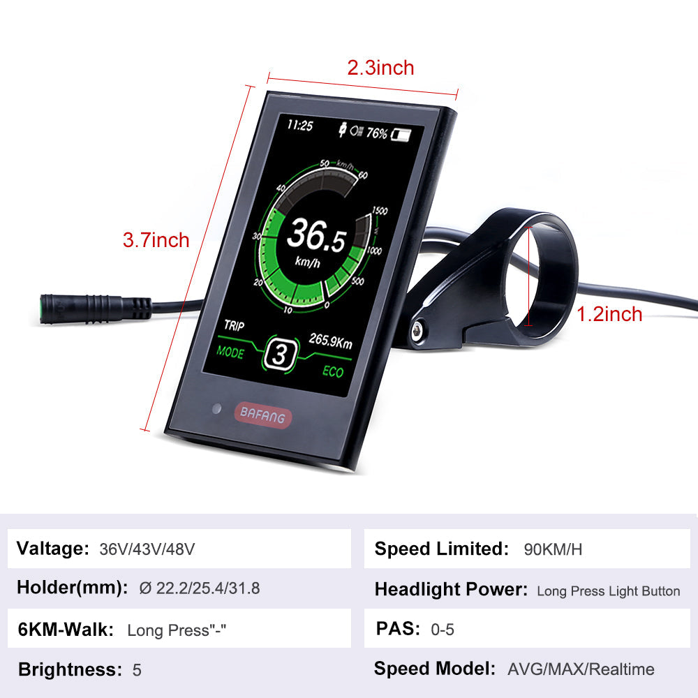 Bafang DP C18 UART Protocol LCD Display for Bafang E-bike Conversion Kits