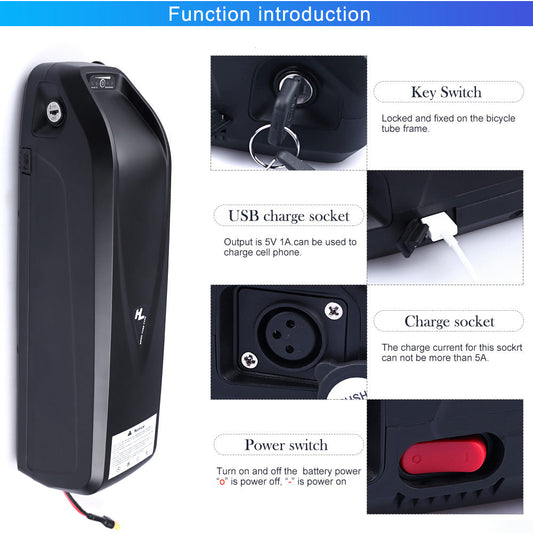 52V Hailong G80 Max e-Bike Battery 14Ah–24Ah Samsung/LG Cells Down Tube Lithium Battery with 58.8V Charger | High-Torque e-Bike Battery for 1000W BBSHD Mid Drive Kits