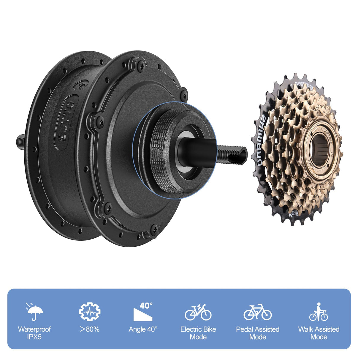 Inside Bafang Hub Drive SUTTO 250W 36V Rear Hub Freewheel Electric