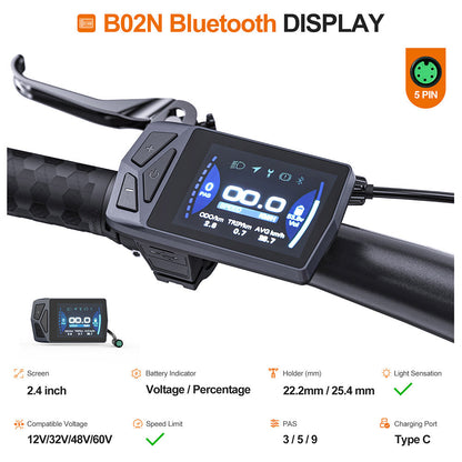 B02N BAFANG eBike Display for BBS and BBSHD eBike Conversion Kit