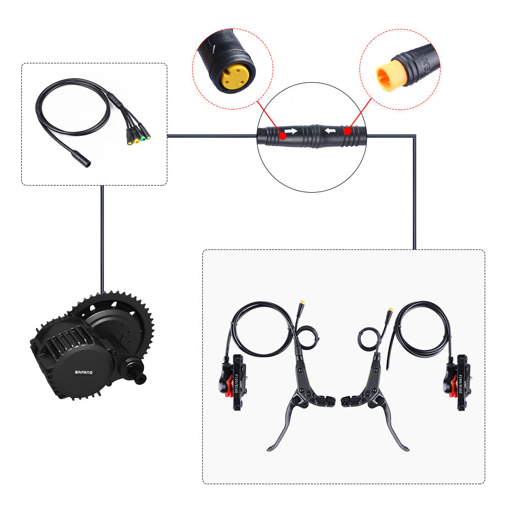 eMTB Hydraulic eBrakes Built-in eBrake Sensors for Bafang Mid Drive Kit BBS01B/BBS02B/BBSHD