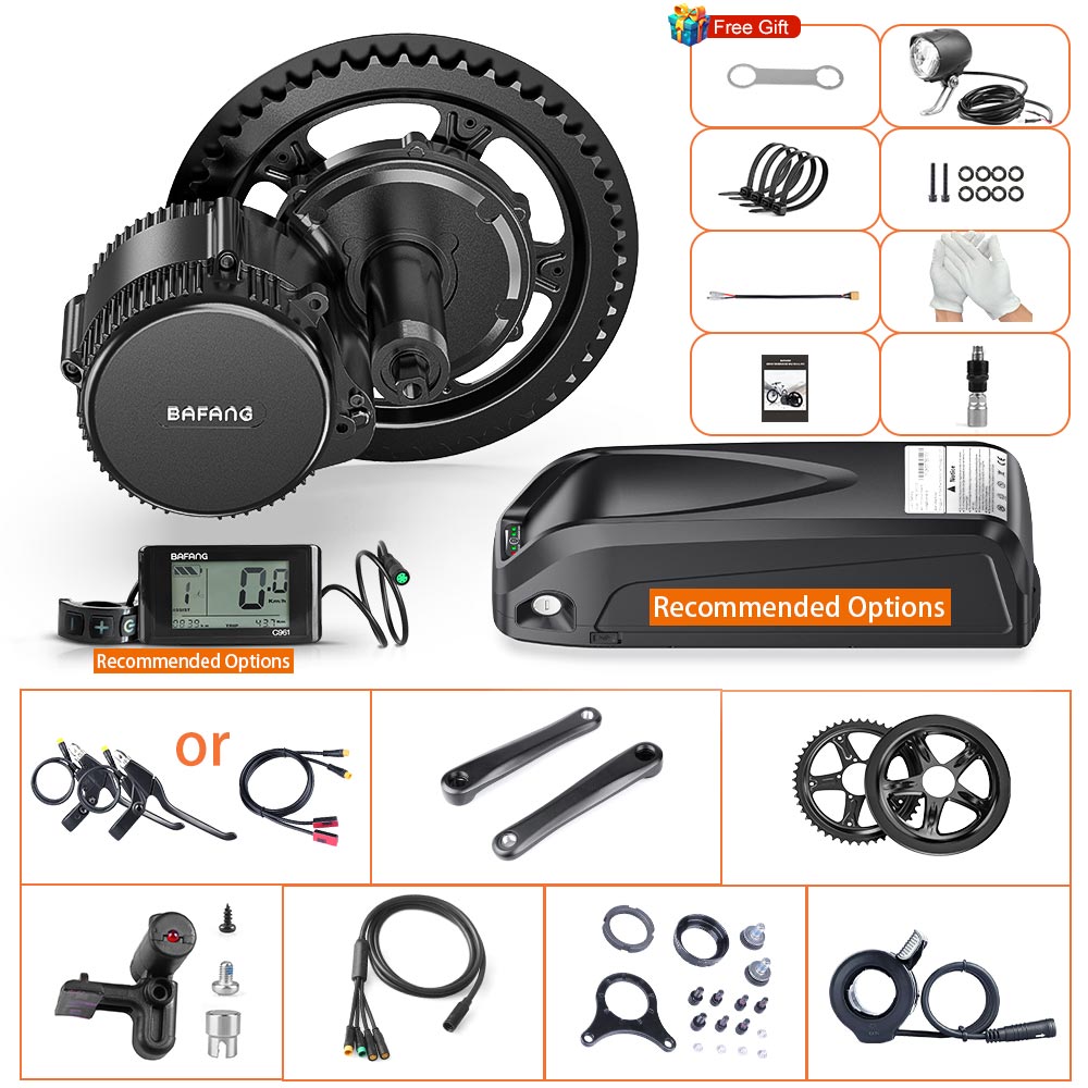 Bafang 500W 48V UART BBS02B Mid eBike Kit with Battery