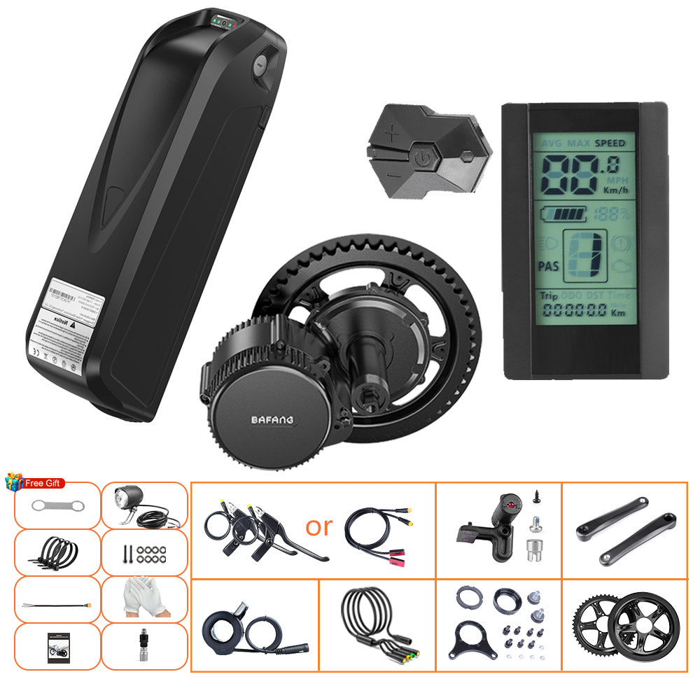 Bafang 500W 48V UART BBS02B Mid eBike Kit with Battery