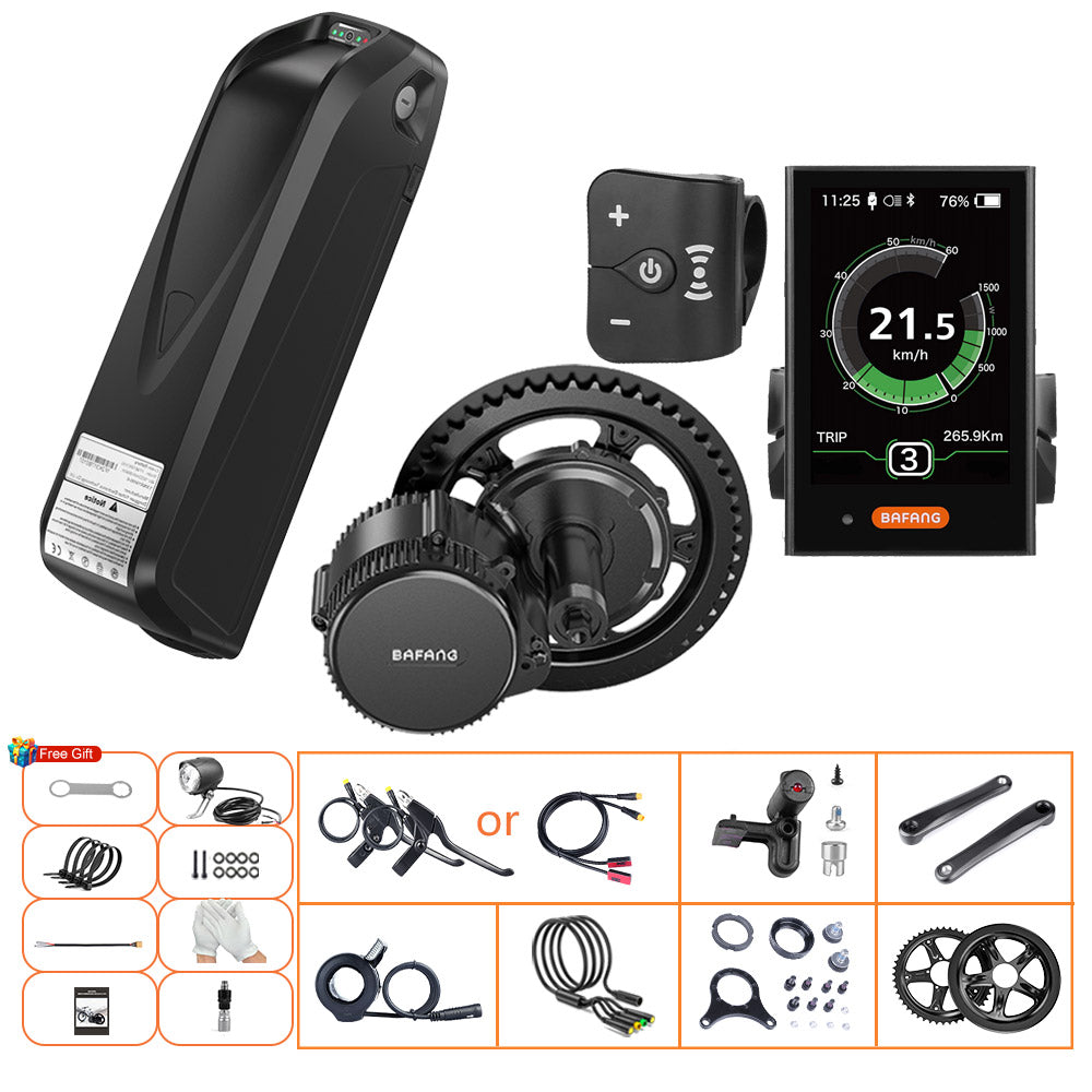 Bafang 500W 48V UART BBS02B Mid eBike Kit with Battery