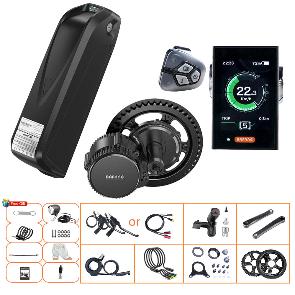 Bafang 500W 48V UART BBS02B Mid eBike Kit with Battery
