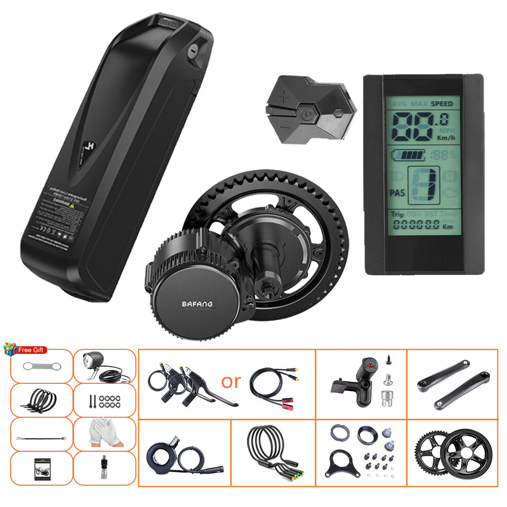 Bafang 500W 48V UART BBS02B Mid eBike Kit with Battery
