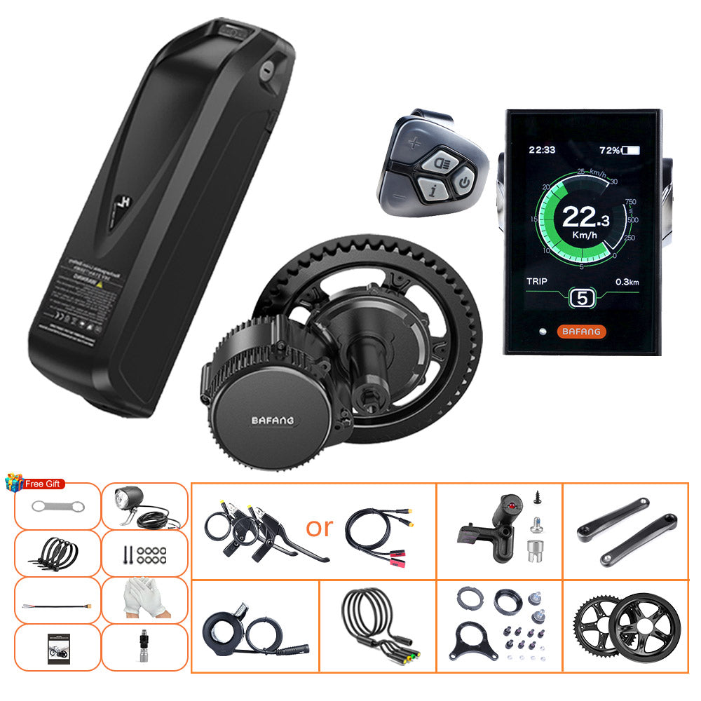 Bafang 500W 48V UART BBS02B Mid eBike Kit with Battery