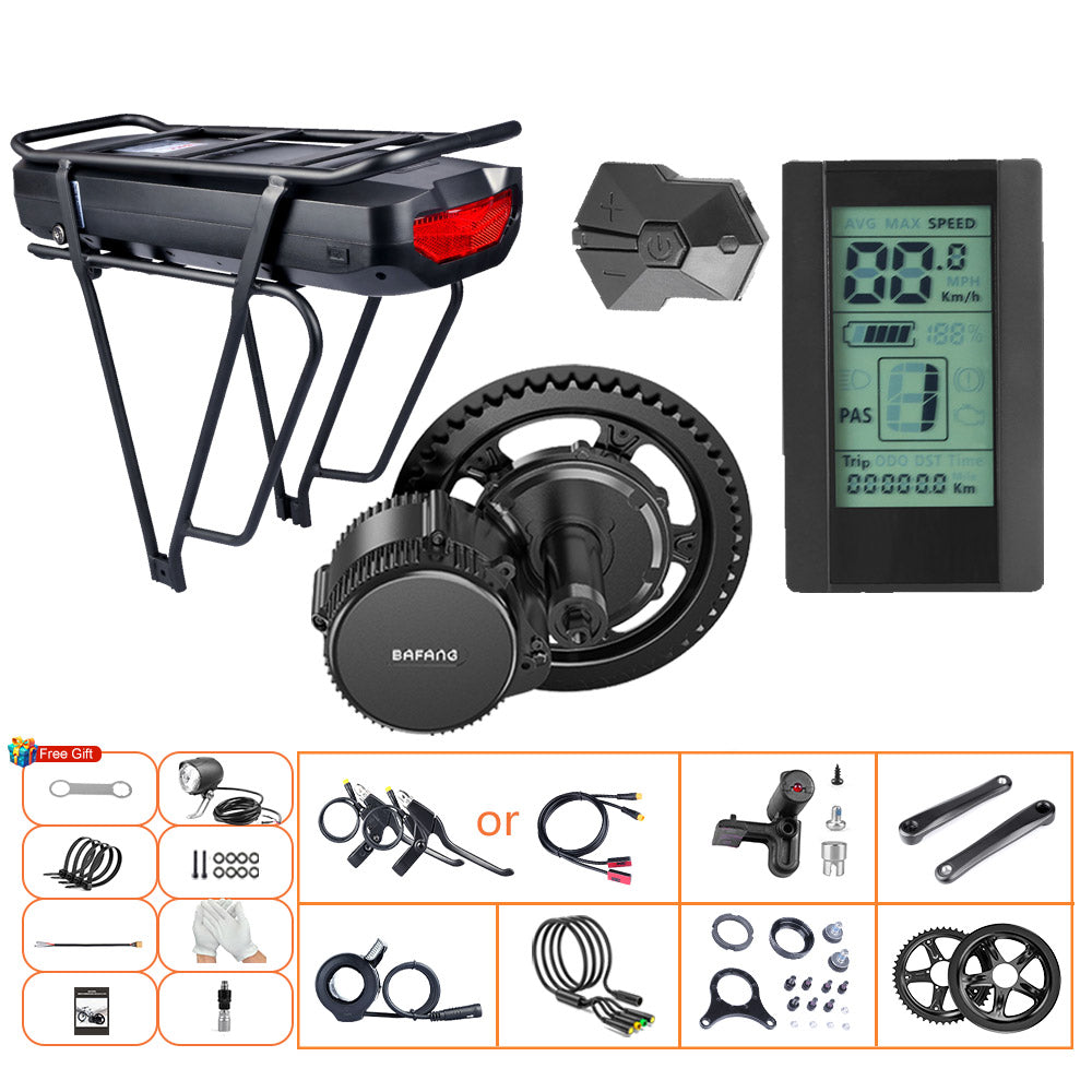 Bafang 500W 48V UART BBS02B Mid eBike Kit with Battery