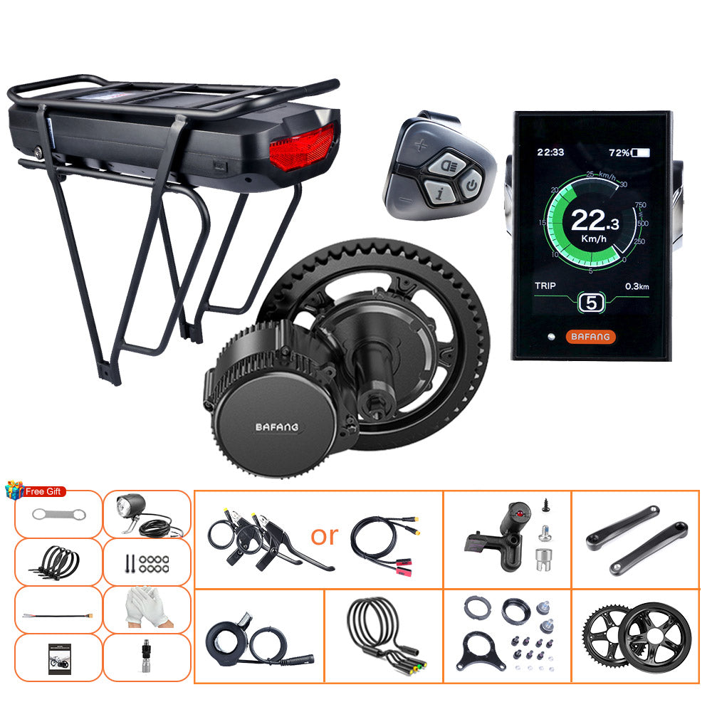 Bafang 500W 48V UART BBS02B Mid eBike Kit with Battery