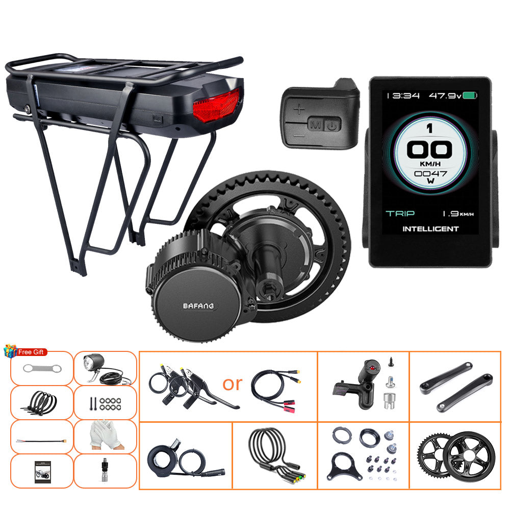 Bafang 500W 48V UART BBS02B Mid eBike Kit with Battery